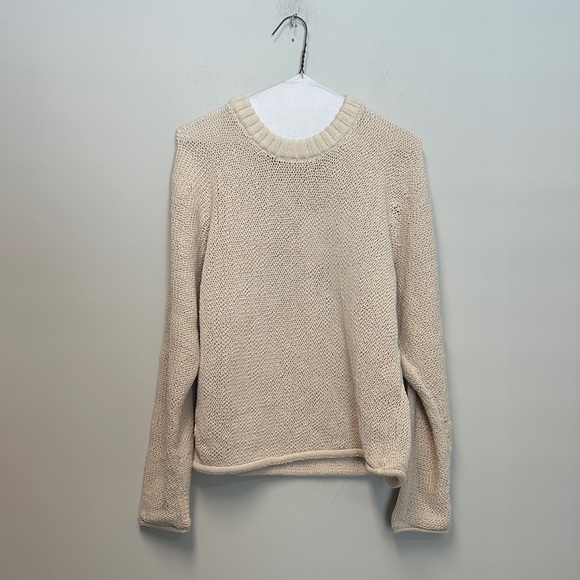 Theory Cream Crew Neck Sweater